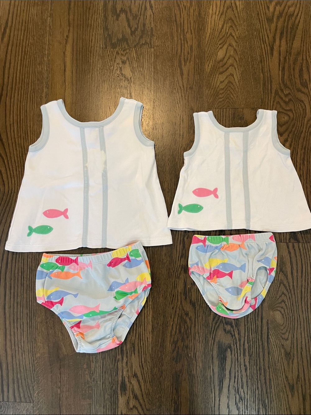 TBBC fishies sibling set 6/12 mo and 3T